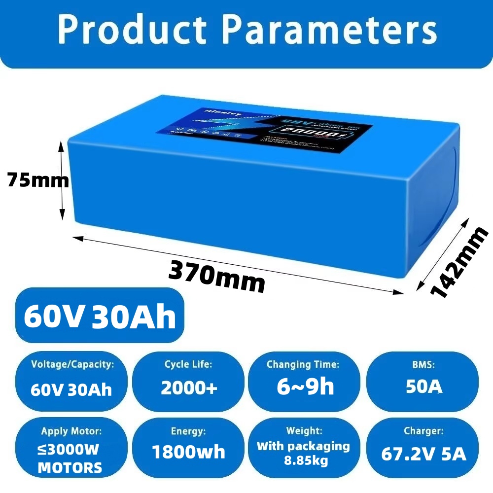 [US Direct] Batterie pour vélo - 60V 30Ah 21700 Battery Pack avis et prix